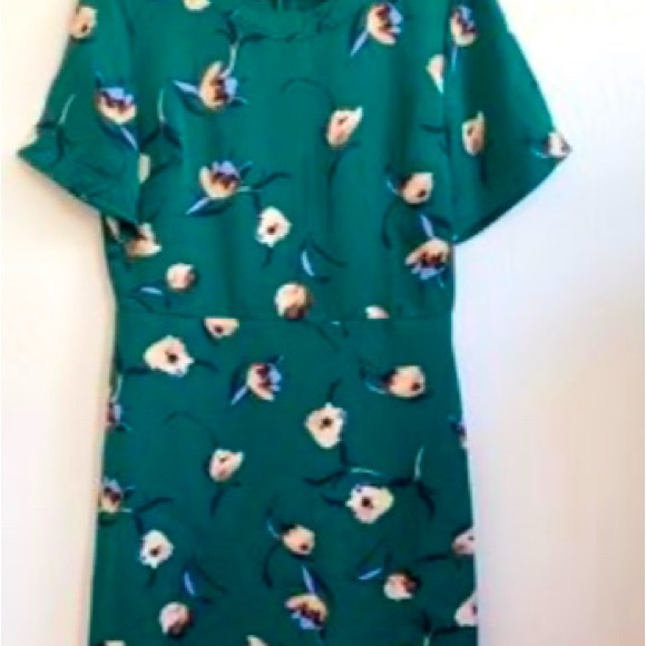 Gorgeous Banana Republic floral dress in Emerald Green floral print. Size 6 - Picture 2 of 5